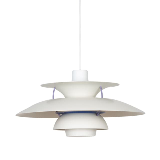 Pendant Lamp PH 5, white metal, by P. Henningsen, Louis Poulsen, Denmark, 1980s. - DIMENSION