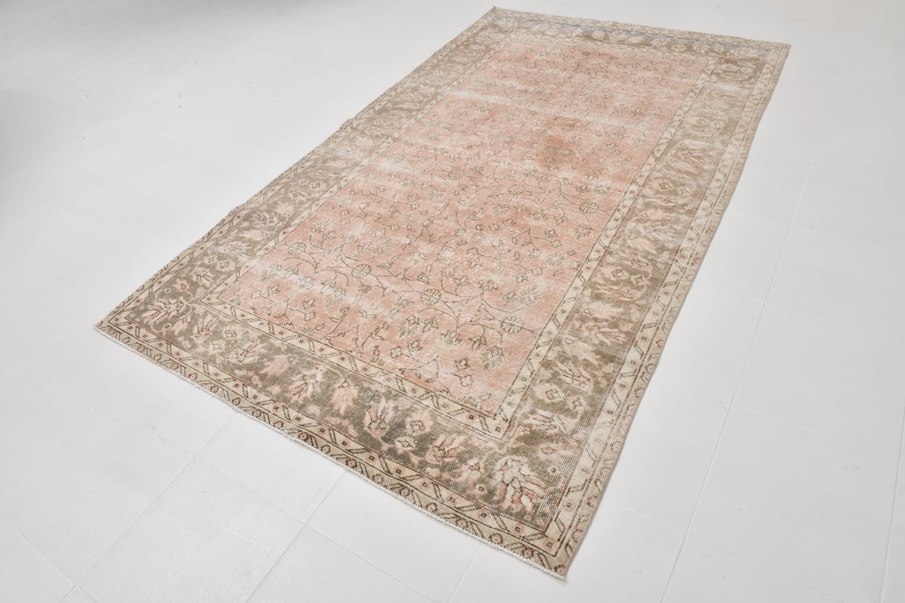 Dywan 173x293 cm, różowy, wełna, lata 60. - 221328