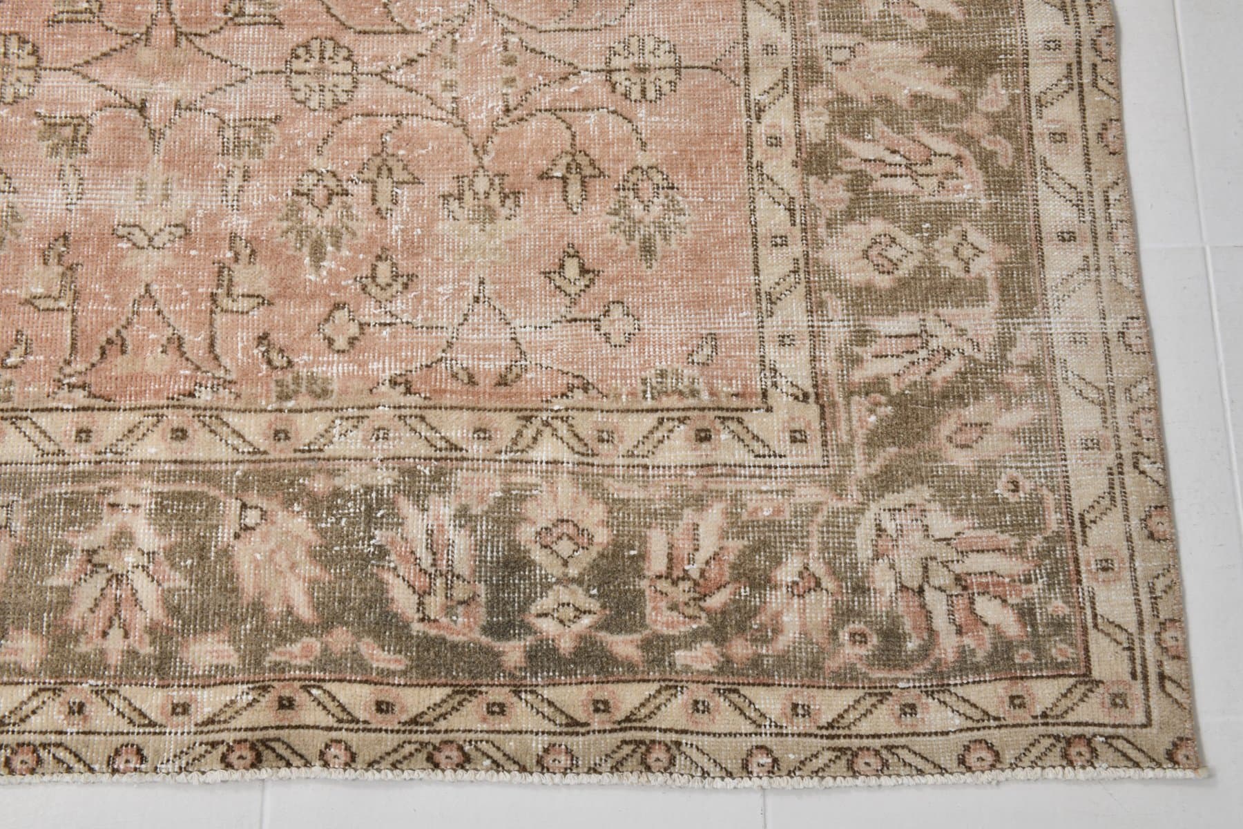 Dywan 173x293 cm, różowy, wełna, lata 60. - 221338