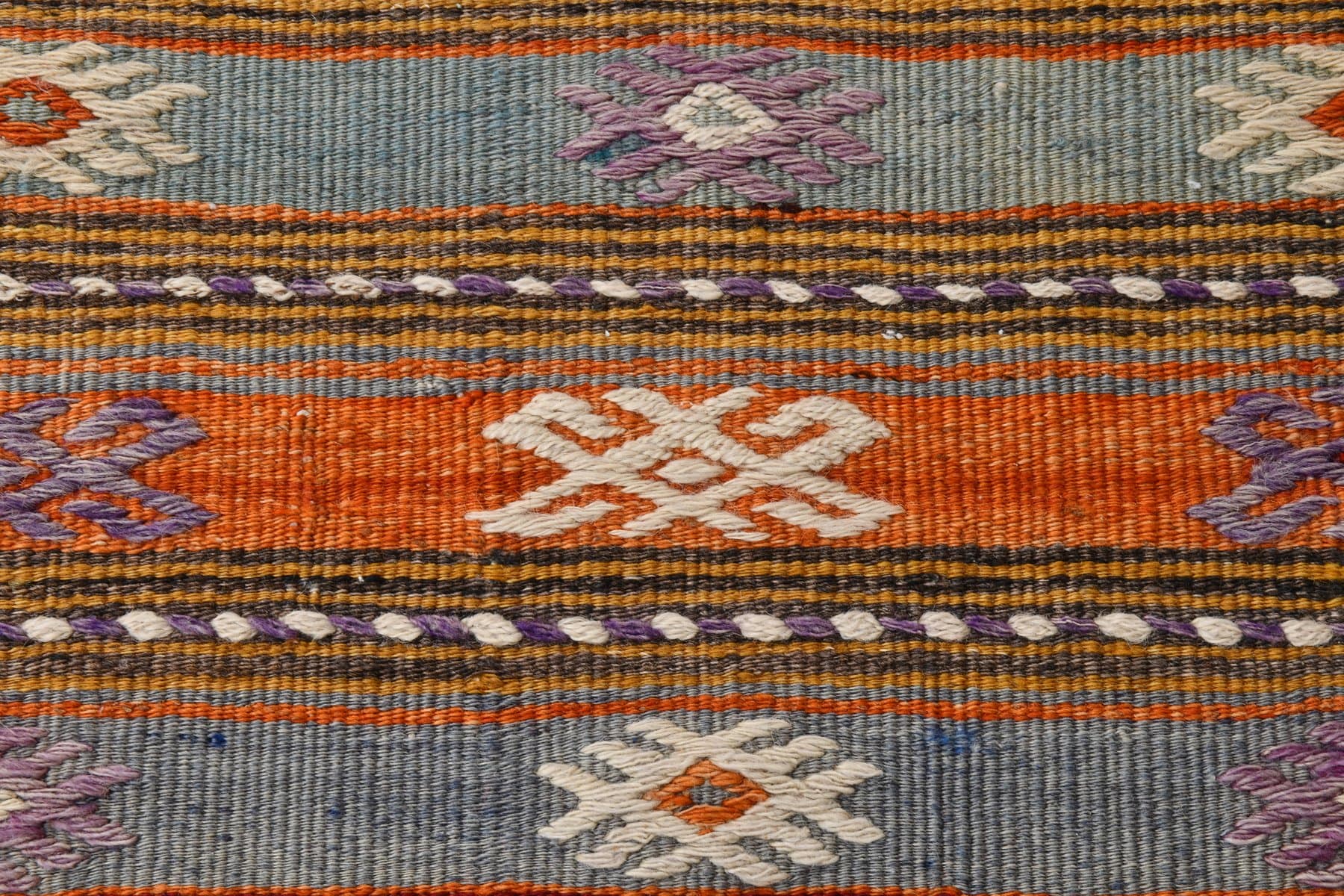 Kilim 406x58 cm, brązowy, wełna, Turcja, lata 60. - 221251