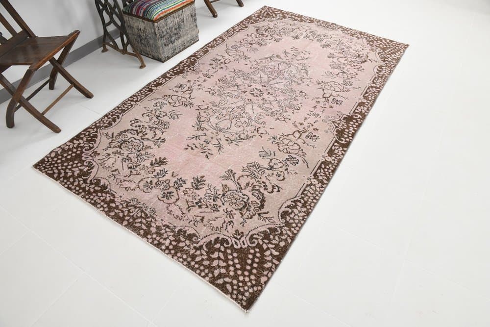 Dywan 267x199 cm, różowy, wełna, Turcja, lata 60. - 221237