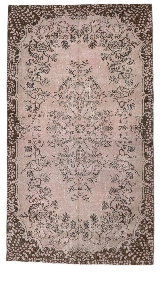 Dywan 267x199 cm, różowy, wełna, Turcja, lata 60.