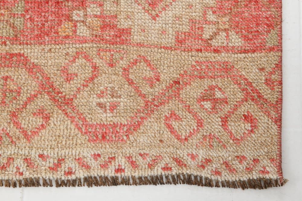 Chodnik 306x91 cm, czerwony, wełna, Turcja, lata 60. - 221234