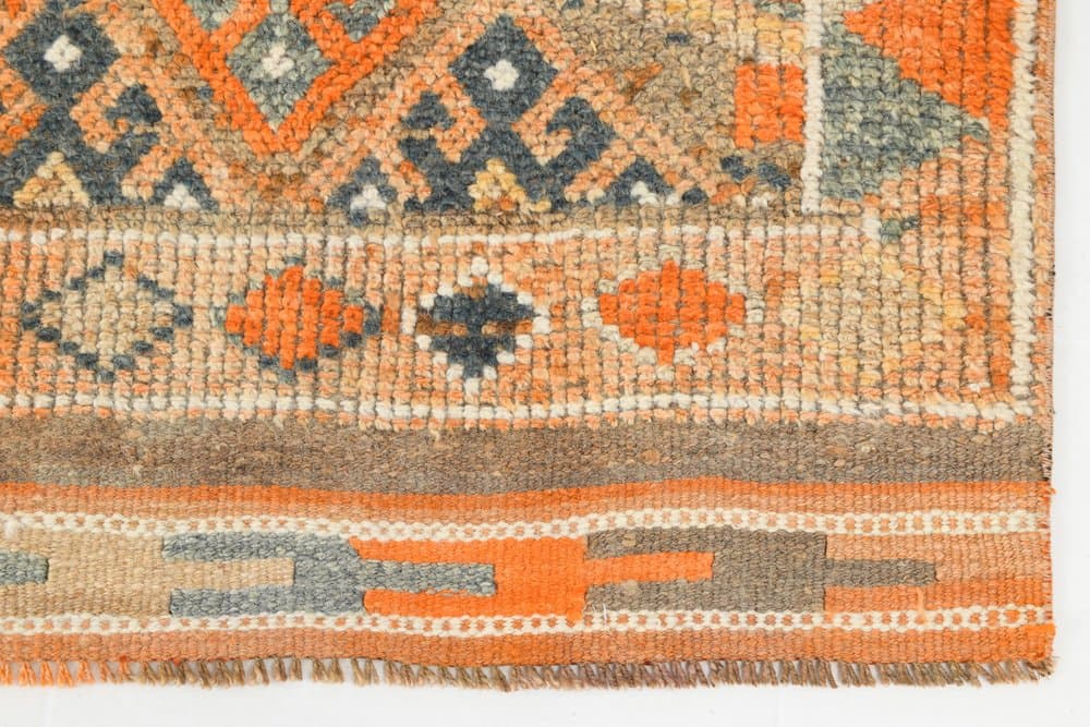 Chodnik 84x381 cm, pomarańczowy, wełna, Turcja, lata 70. - 221222