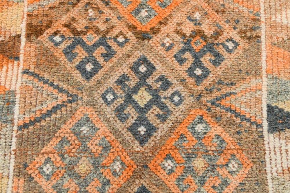 Chodnik 84x381 cm, pomarańczowy, wełna, Turcja, lata 70. - 221219