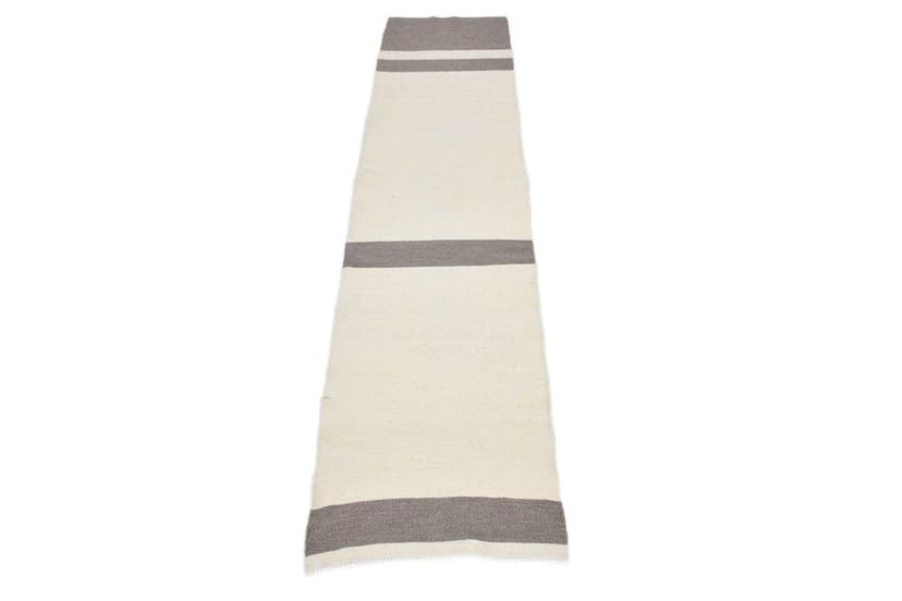 Kilim chodnik 56x240 cm, beżowy, wełna, Turcja, lata 60.