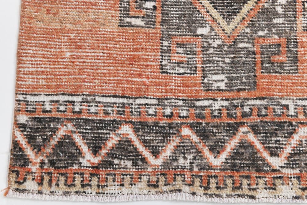 Runner Rug 335x80 cm, orange, wool, Turkey, 1960s. - 221161