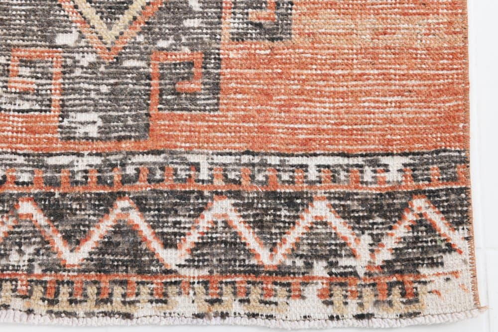 Runner Rug 335x80 cm, orange, wool, Turkey, 1960s. - 221160