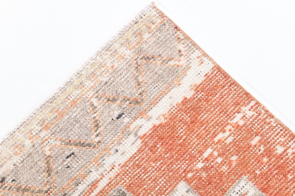 Runner Rug 335x80 cm, orange, wool, Turkey, 1960s. - 221170