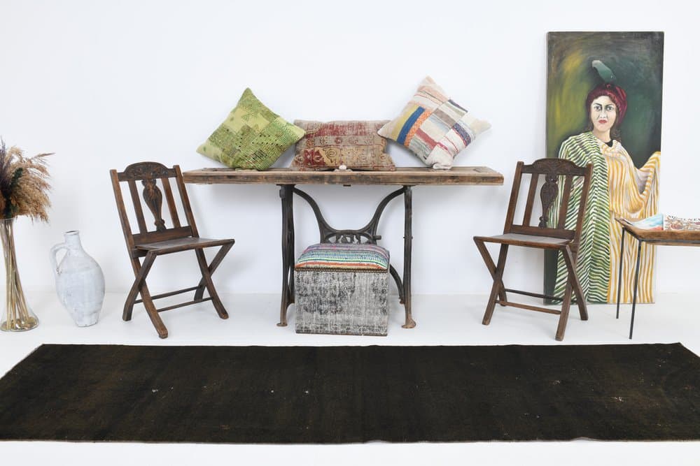 Chodnik 304x82 cm, brązowy, wełna, Turcja, lata 60. - 221146