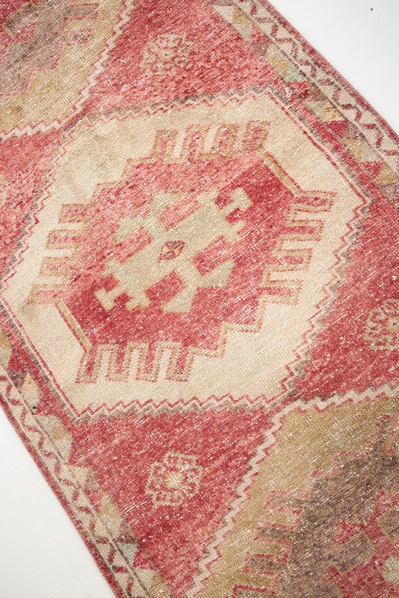 Chodnik 353x91 cm, czerwony, wełna, Turcja, lata 60. - 221142