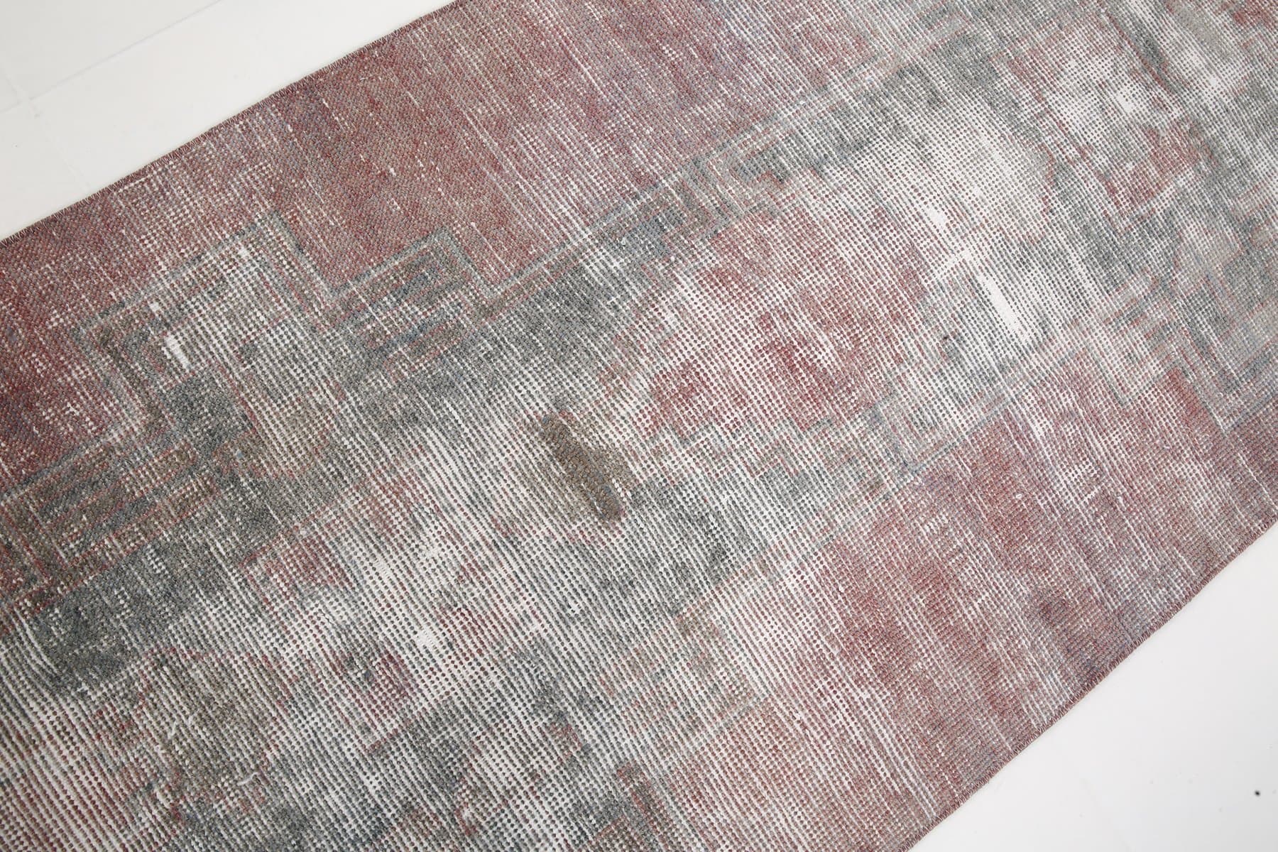 Runner Rug 319x83 cm, pink, green, wool, Turkey, 1960s. - 221117