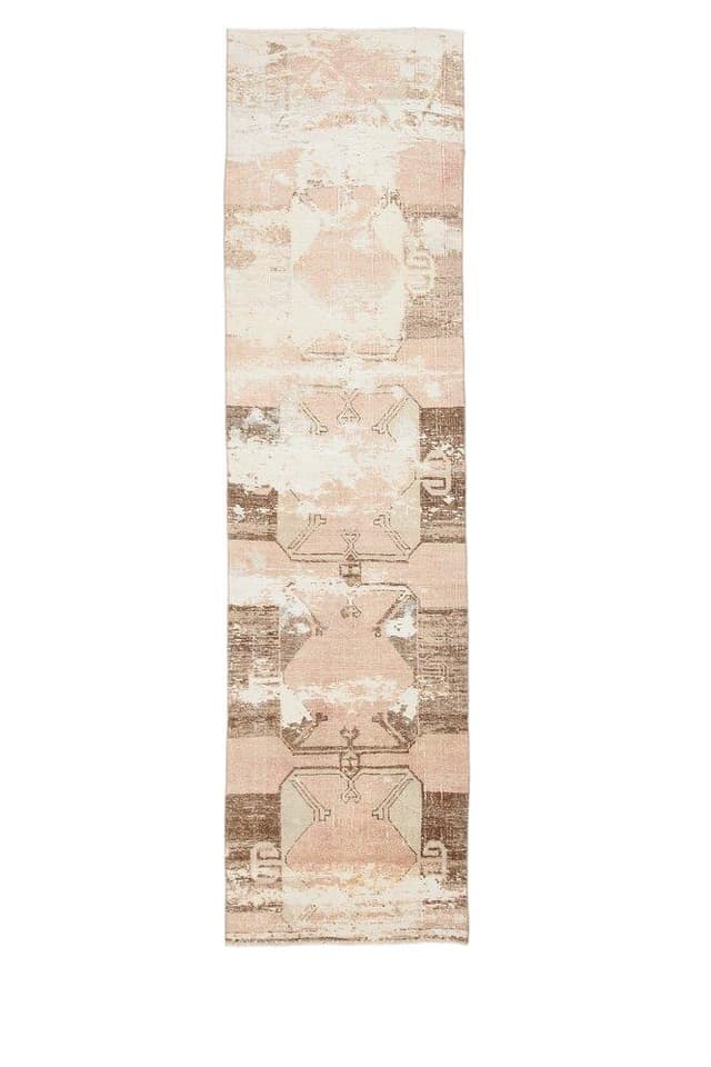 Chodnik 325x86 cm, beżowy, wełna, Turcja, lata 60. - WYMIARY