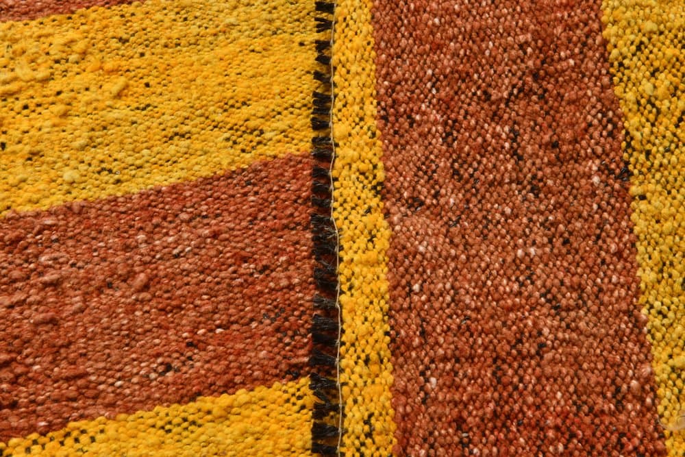 Kilim 172x130 cm, brązowy, pomarańczowy, wełna, Turcja, lata 60. - 221082