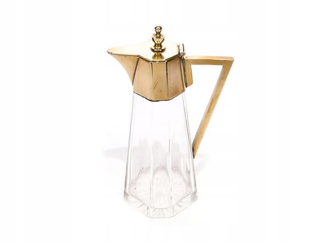 Karafka kryształowa secesyjna, transparent, kryształ, Austria, ok. 1900 - WYMIARY