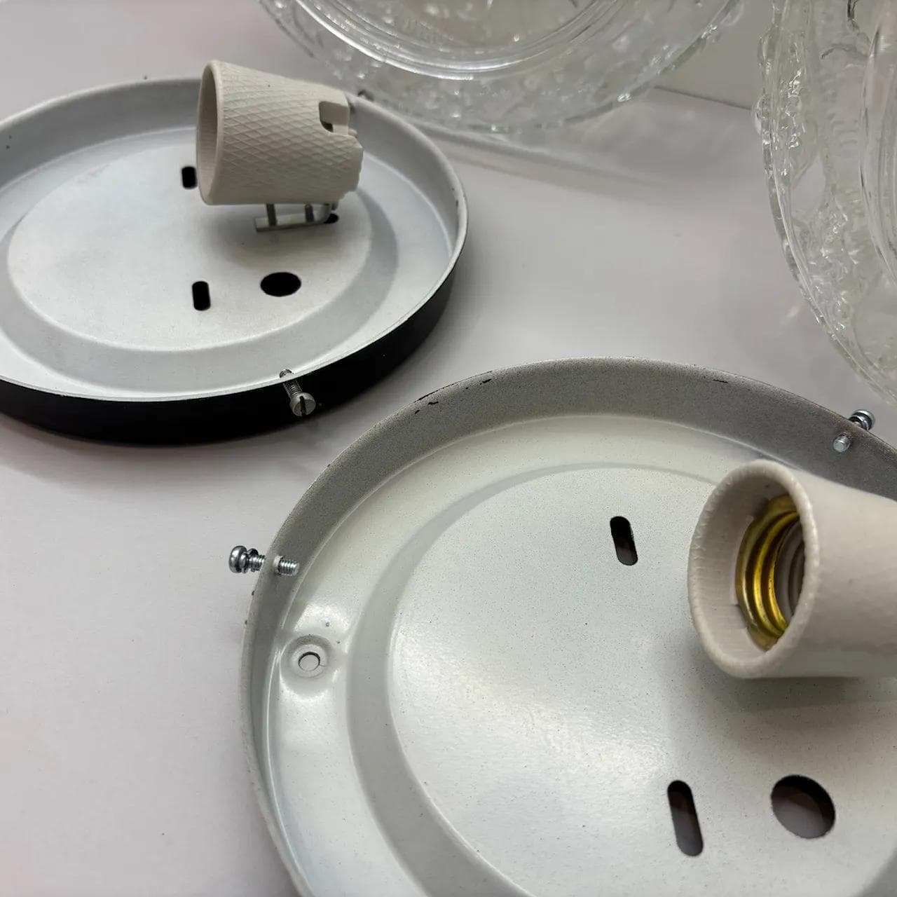 Para kinkietów Bubble, szkło transparent, Niemcy, lata 80. - 16113