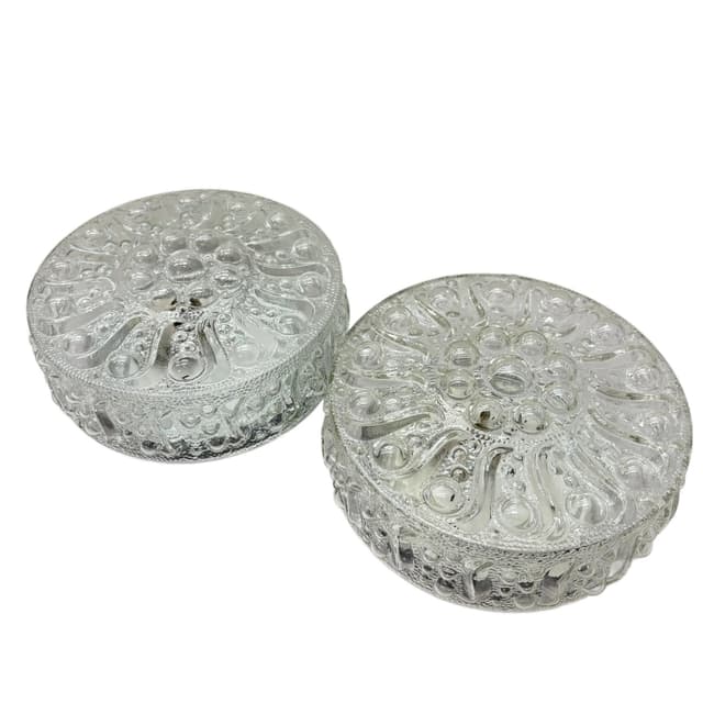 Para kinkietów Bubble, szkło transparent, Niemcy, lata 80. - WYMIARY