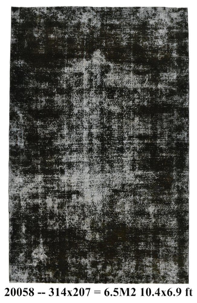 Dywan 314x207 cm, czarny, wełna, Turcja, lata 50.