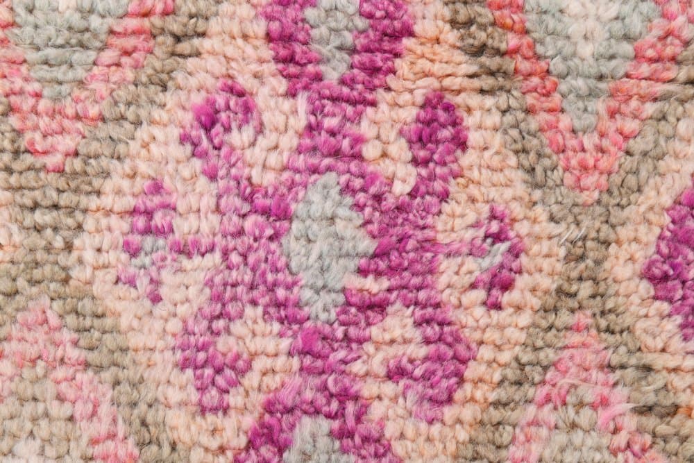 Chodnik 80x374 cm, różowy, wełna, Turcja, lata 70. - 220971