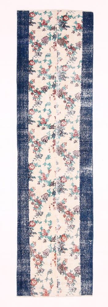 Runner Rug 275x74 cm, blue, wool, Turkey, 1960s - 220928