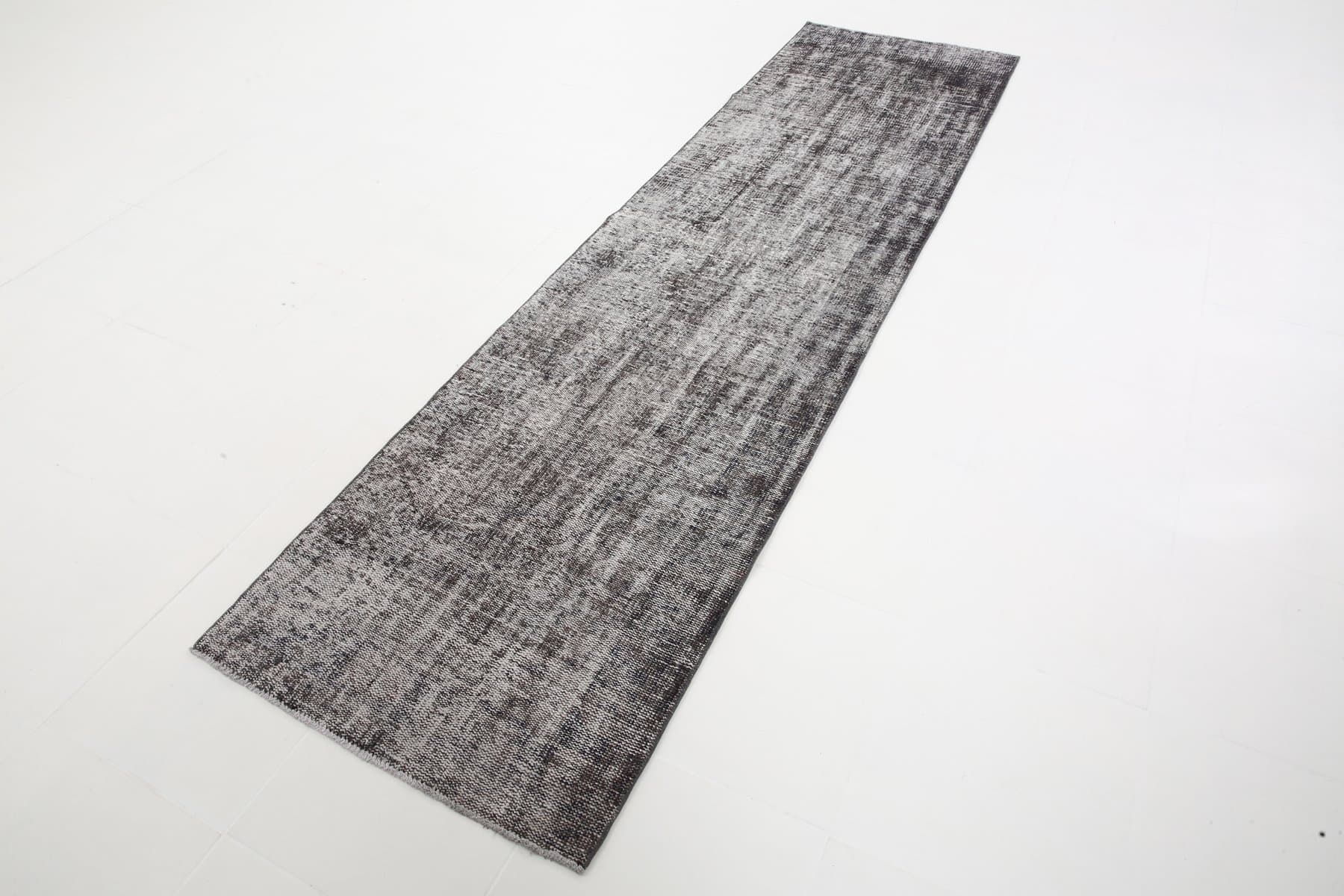 Chodnik 81x306 cm, szary, czarny, wełna, Turcja, lata 50. - 220899