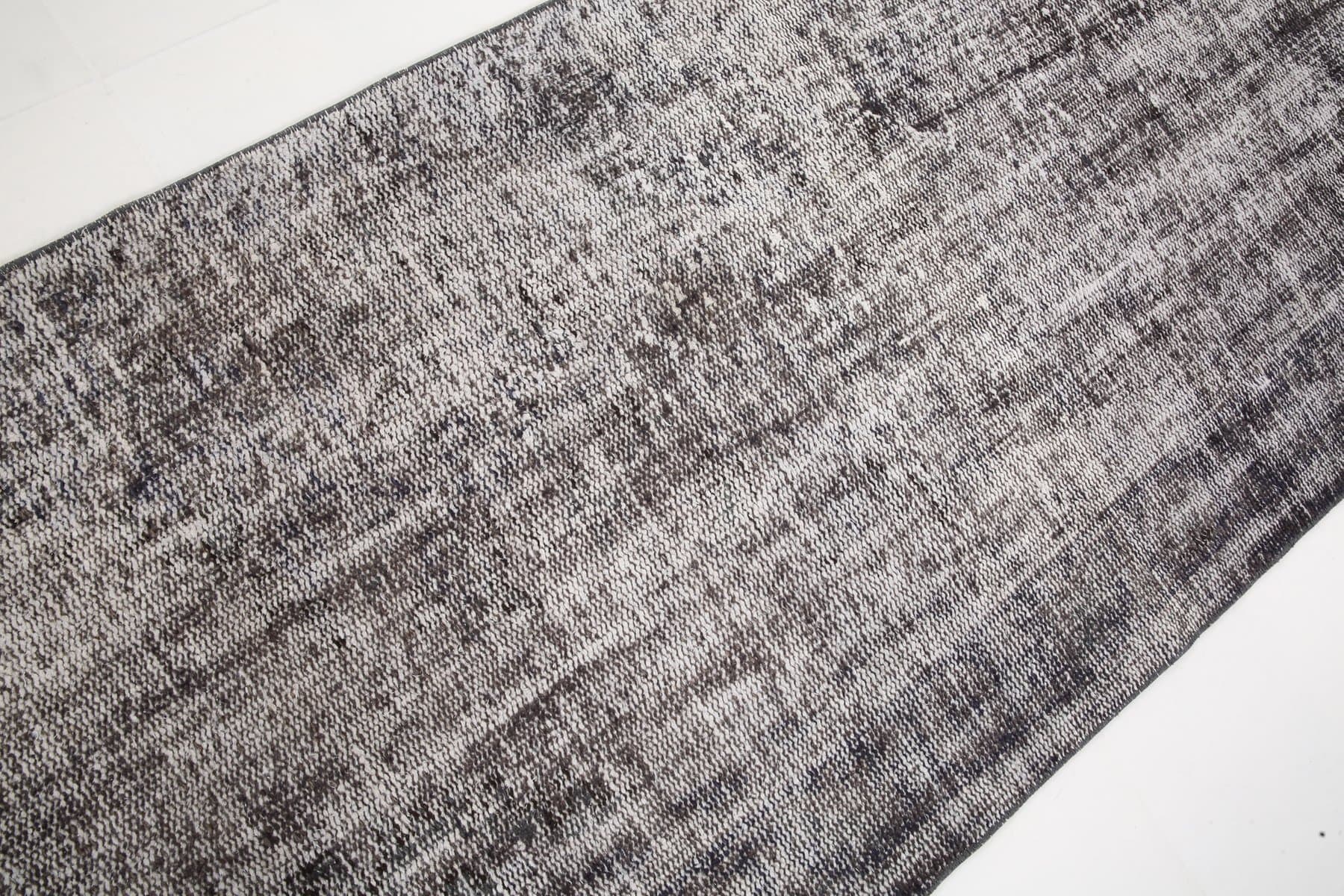 Chodnik 81x306 cm, szary, czarny, wełna, Turcja, lata 50. - 220904