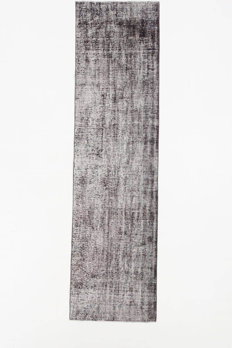Chodnik 81x306 cm, szary, czarny, wełna, Turcja, lata 50. - 220902