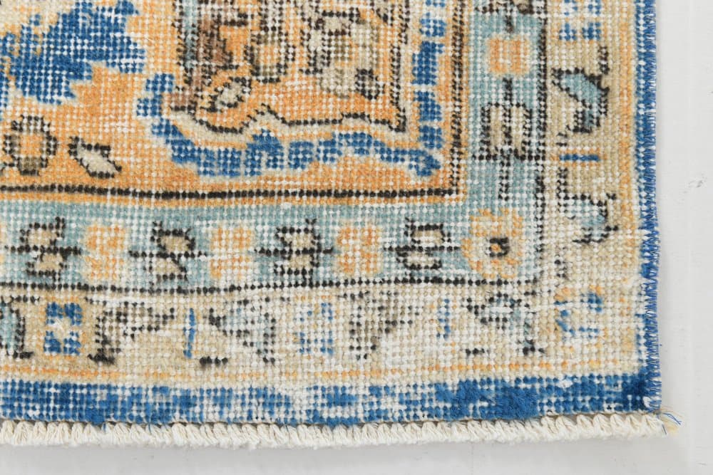 Dywan 206x304 cm, beżowy, azurowy, wełna, Turcja, lata 70. - 220896