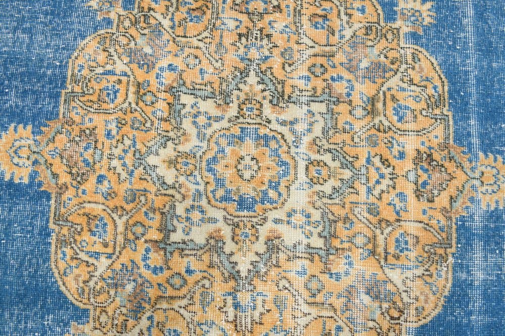 Dywan 206x304 cm, beżowy, azurowy, wełna, Turcja, lata 70. - 220892