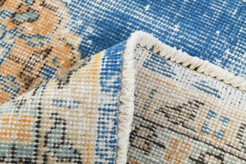 Dywan 206x304 cm, beżowy, azurowy, wełna, Turcja, lata 70. - 220888