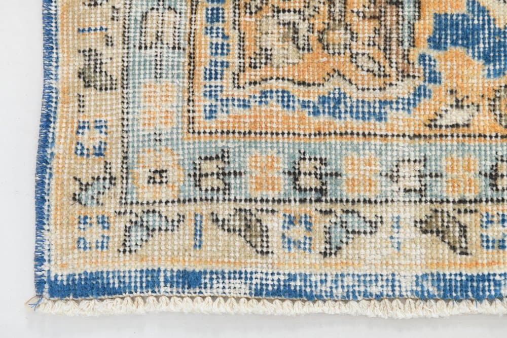 Dywan 206x304 cm, beżowy, azurowy, wełna, Turcja, lata 70. - 220895