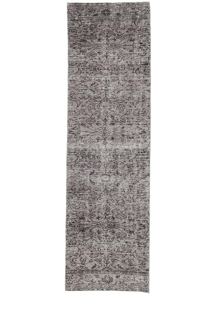 Chodnik 84x291 cm, szary, wełna, Turcja, lata 50.