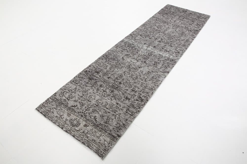 Chodnik 84x291 cm, szary, wełna, Turcja, lata 50. - 220865