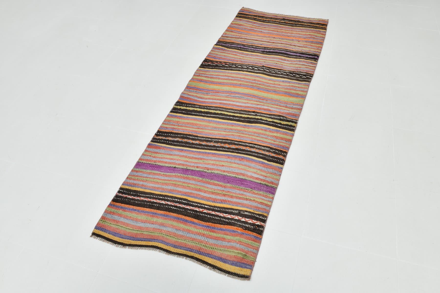 Kilim Runner 226x77 cm, red, wool, Turkey, 1970s. - 220838