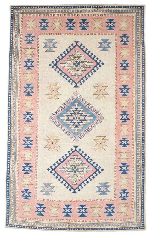 Rug 332x203 cm, blue, beige, wool, Turkey, 1960s. - DIMENSION