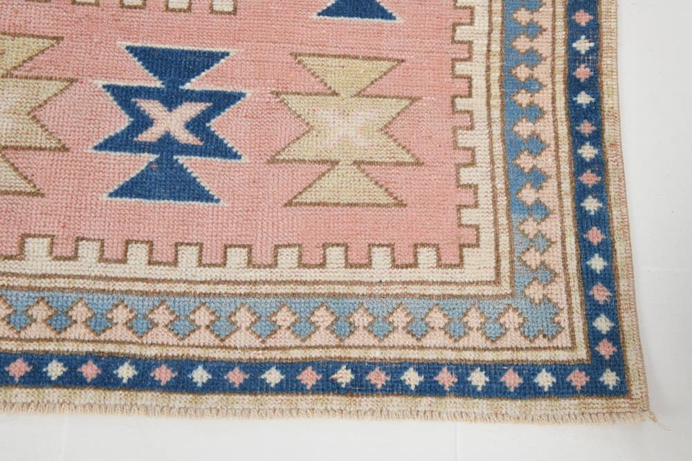 Rug 332x203 cm, blue, beige, wool, Turkey, 1960s. - 221482