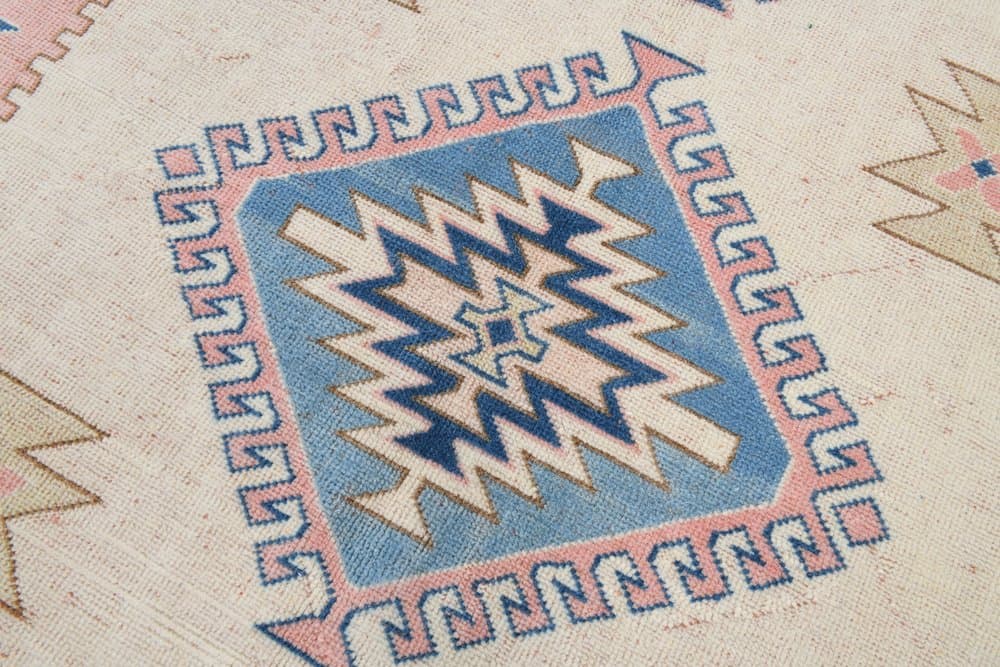 Rug 332x203 cm, blue, beige, wool, Turkey, 1960s. - 221478