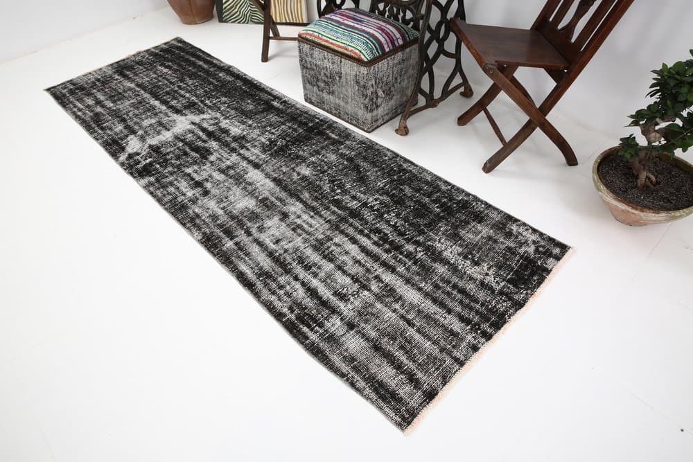 Chodnik 277x90 cm, czarny, wełna, Turcja, lata 60. - 221458