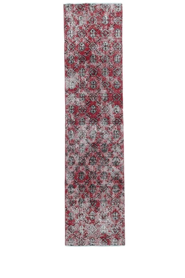 Runner Rug 306x75 cm, red, wool, Turkey, 1960s. - DIMENSION