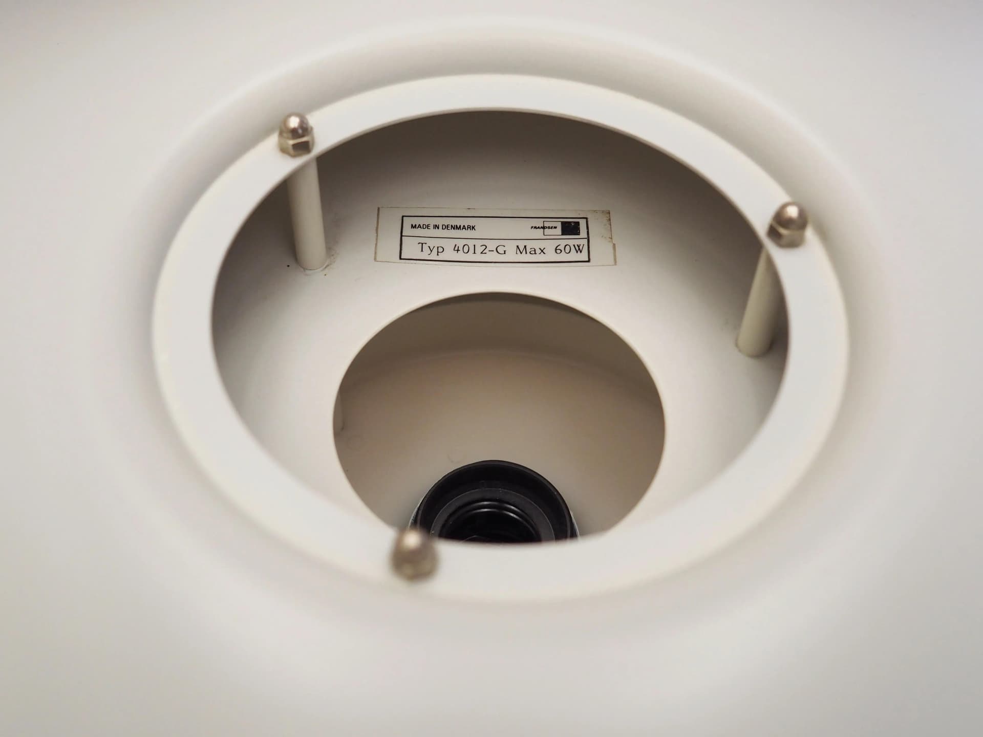 Floor lamp, white metal, by S. Frandsen, Denmark, 1970s. - 16040