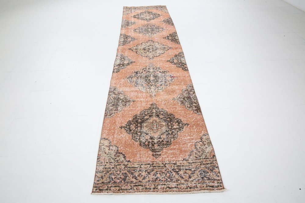 Chodnik 382x88 cm, czarny, wełna, Turcja, lata 60. - 221988