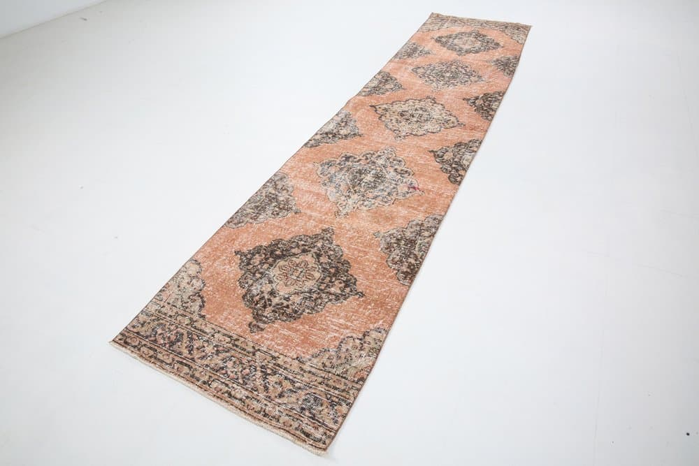 Chodnik 382x88 cm, czarny, wełna, Turcja, lata 60. - 221993