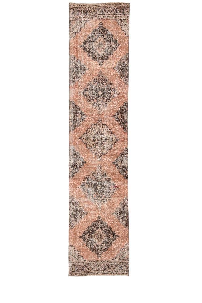 Chodnik 382x88 cm, czarny, wełna, Turcja, lata 60.