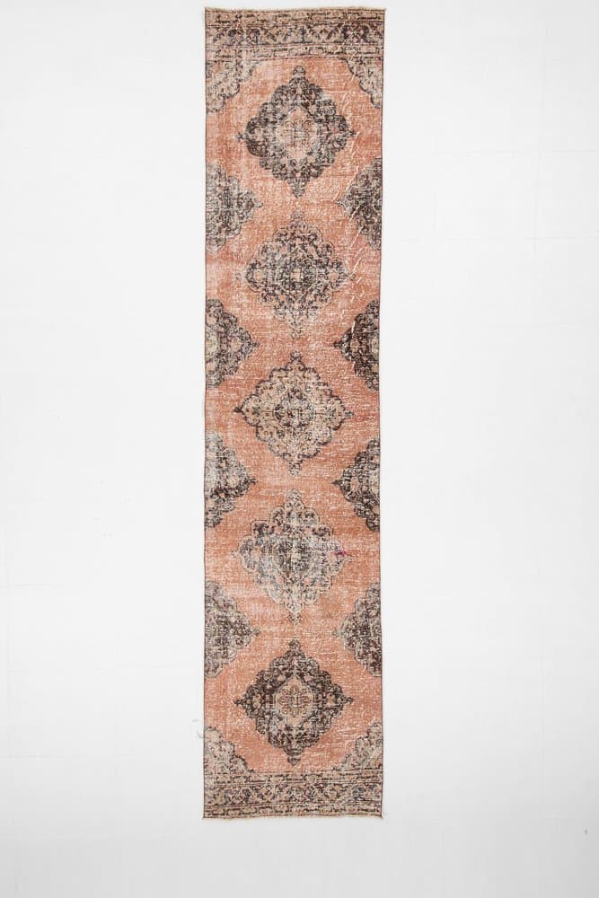 Chodnik 382x88 cm, czarny, wełna, Turcja, lata 60. - 221991