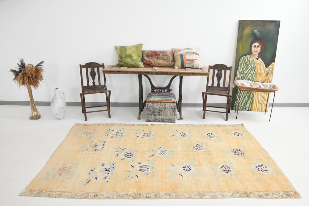 Dywan 263x158 cm, beżowy, wełna, Turcja, lata 60. - 221962