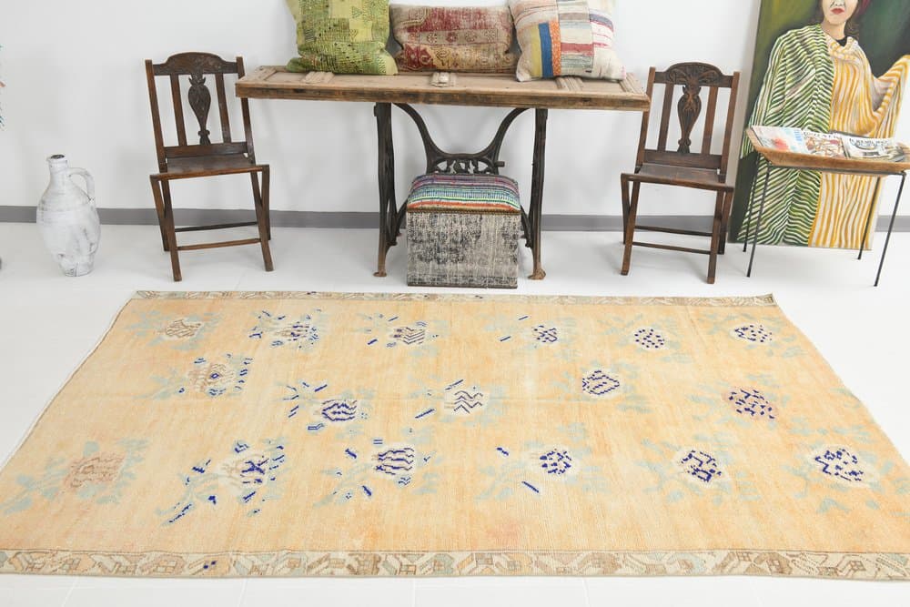 Dywan 263x158 cm, beżowy, wełna, Turcja, lata 60. - 221967