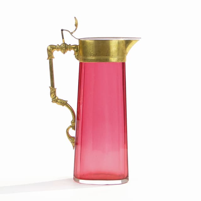 Karafka klasycystyczna, szkło rubinowe, Austria, XIX w. - WYMIARY