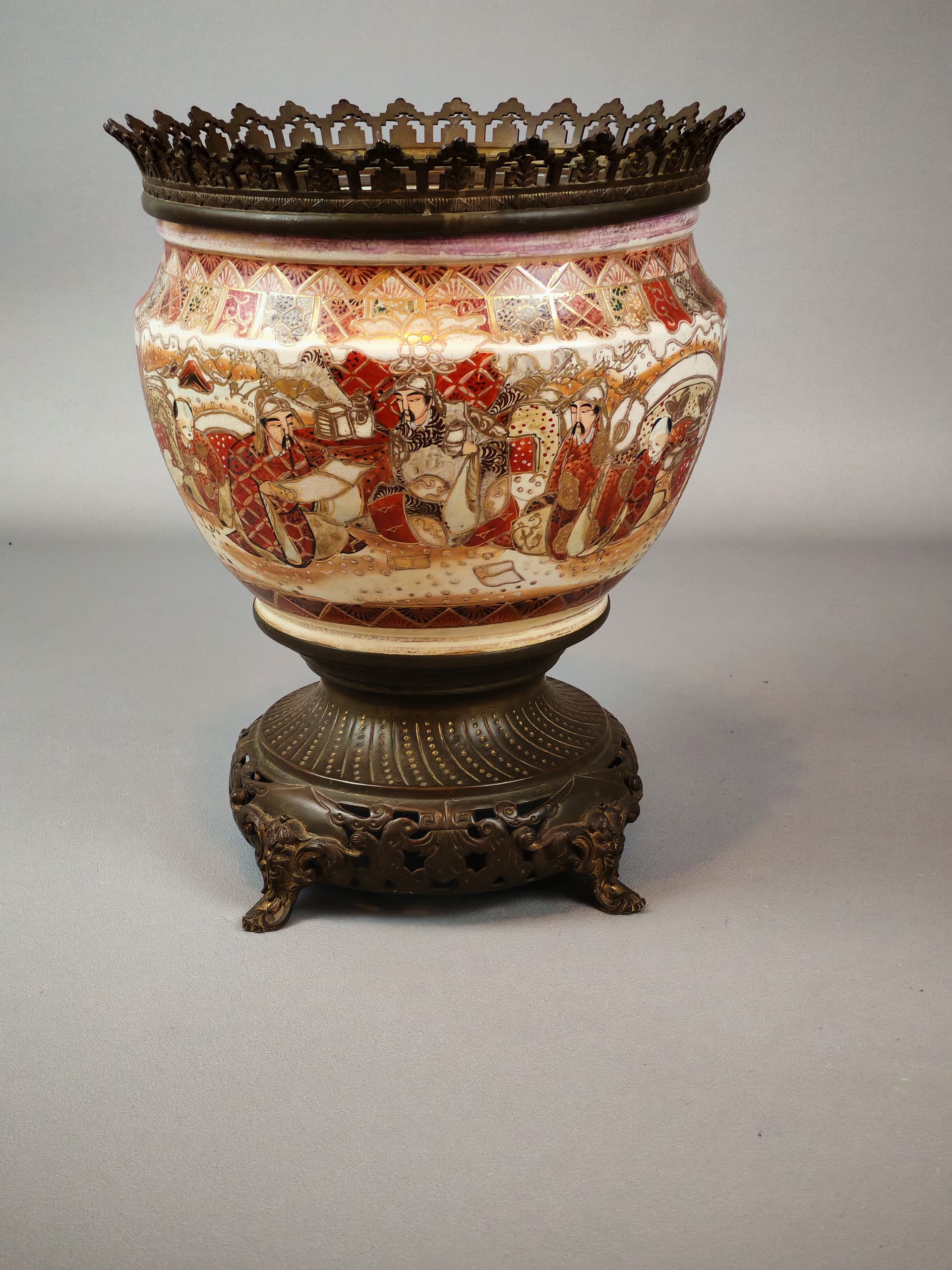 Wazon jardiniere Satsuma, kość słoniowa, Japonia, XIX wiek - 221527