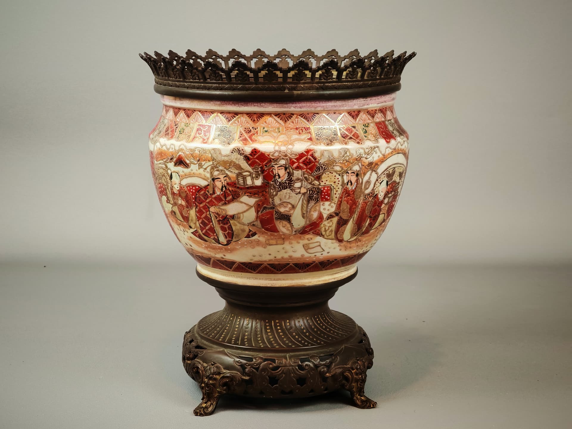 Wazon jardiniere Satsuma, kość słoniowa, Japonia, XIX wiek - 221521