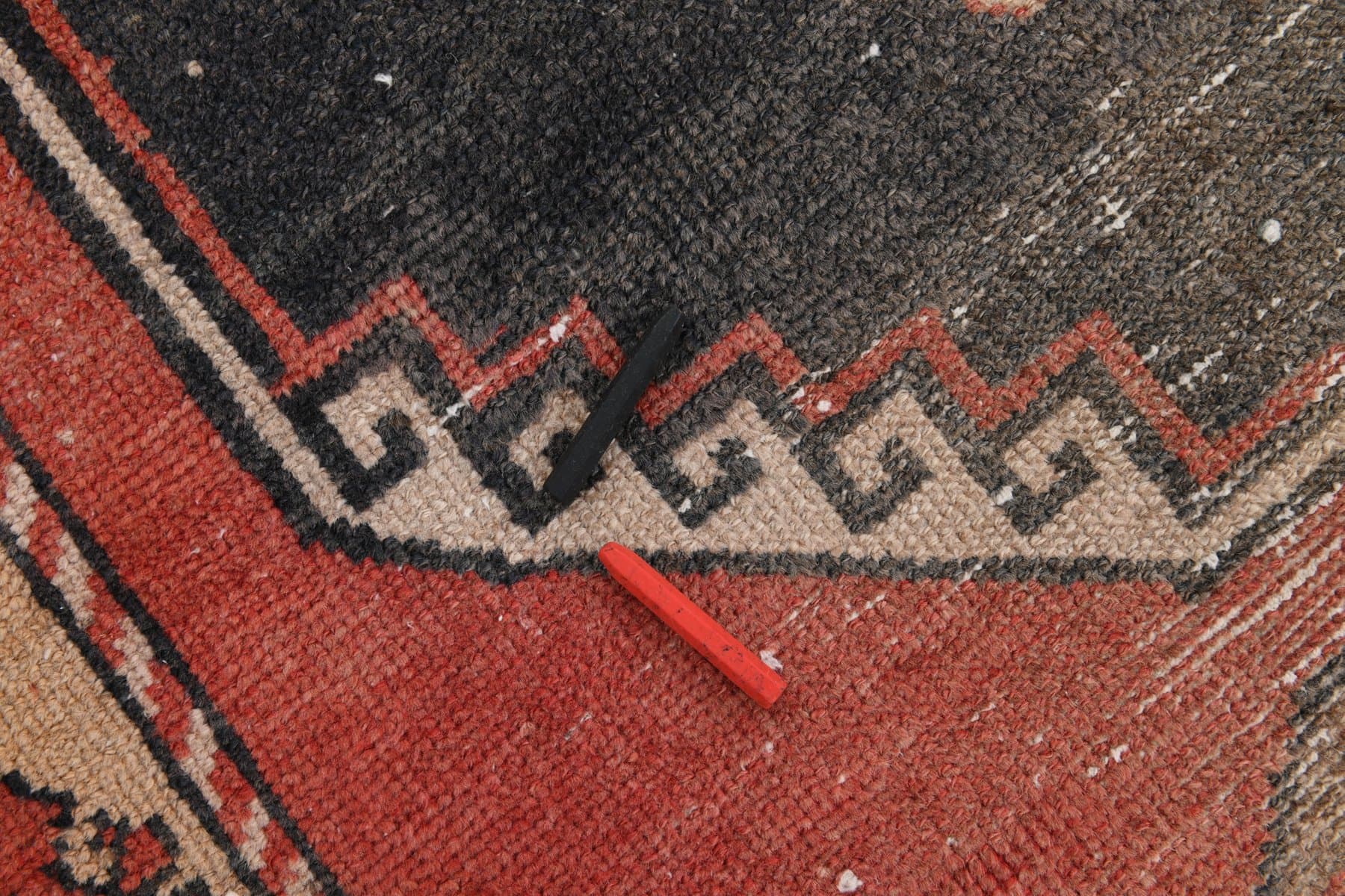 Chodnik 398x97 cm, brązowy, wełna, Turcja, lata 60. - 221868